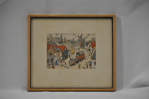 Disegno a china e tempera
